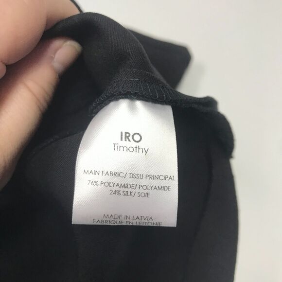 IRO Timothy Skirt Womens US 2 French 34 Black Silk Blend Scuba Mini Back Zip - Picture 4 of 9